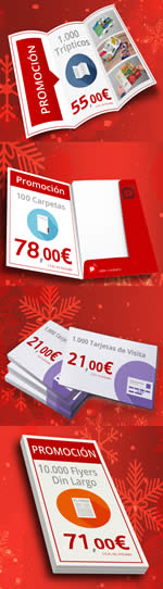 Imprimir barato en diciembre con Publiprinters tus flyers, tarjetas de visita, trípticos, dípticos...